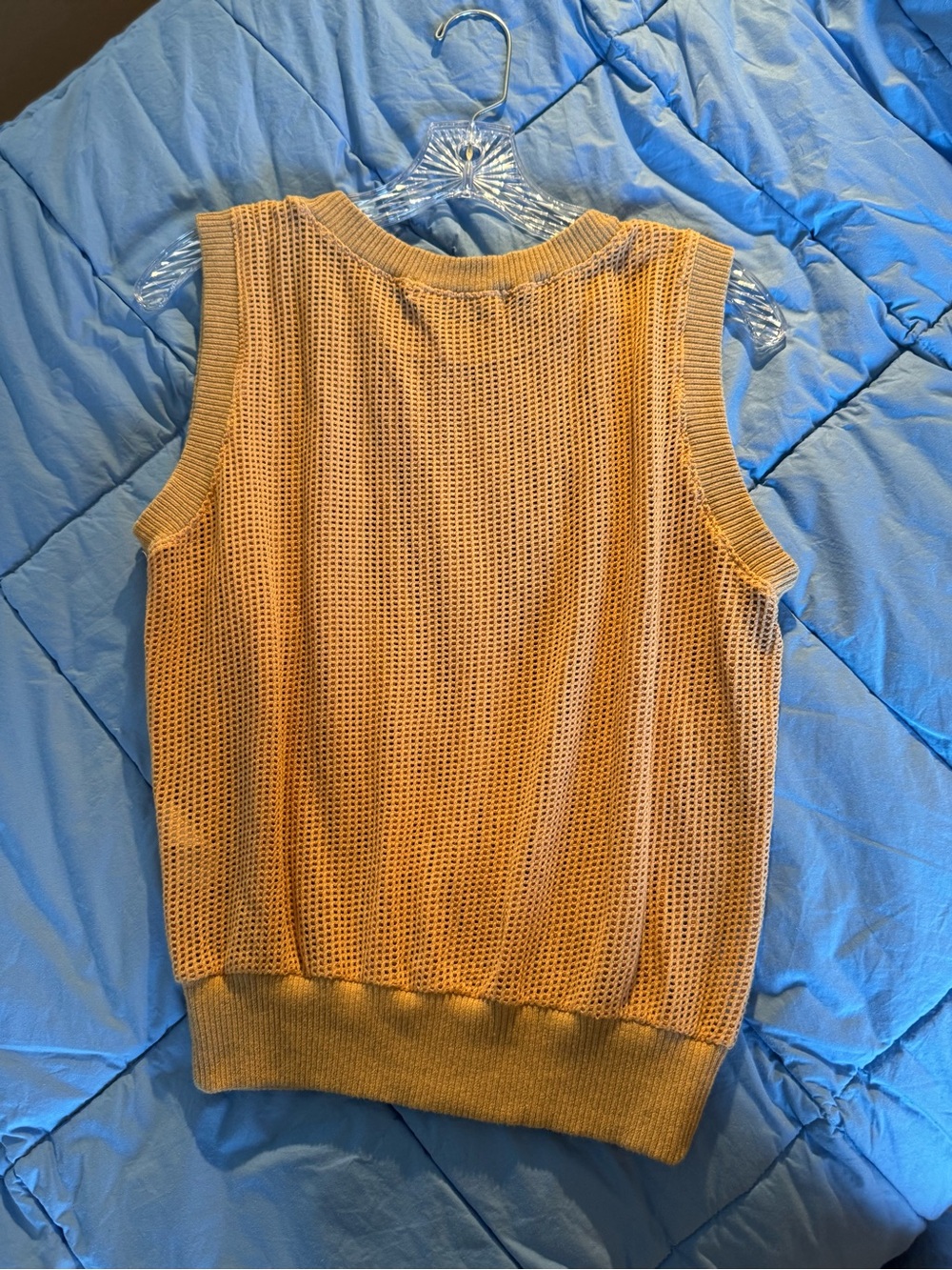 Project Social T Cotton Sleeveless Mesh Top - NEW Tan Size L - Picture 5 of 6